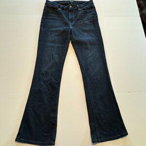 PAIGE High Rise Manhattan Bootcut Jeans Size 30 Petite Dark Wash Stretch
